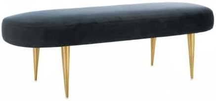 Safavieh Home Collection Corinne Emerald and Gold Velvet Oval Bench