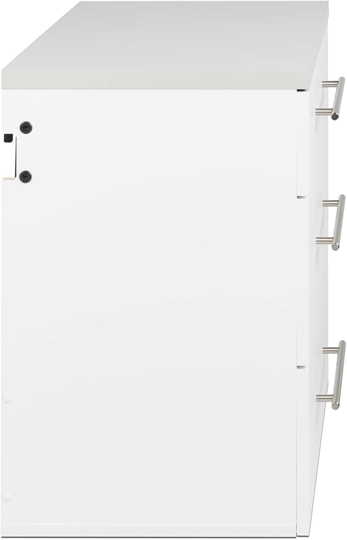 Prepac HangUps 30” Wide Wall Mount 3-Drawer Storage Cabinet, Ideal for Tool Storage, Organization for Garage, Kitchen, Laundry, Bathroom, Home Office and More, 30”W x 24”H x 16”D, White