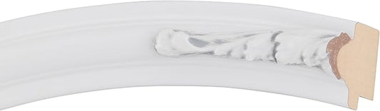 OVALCREST Oval Beveled Wall Mirror for Home Decor - Florence Style - Linen White - 34" x 28"