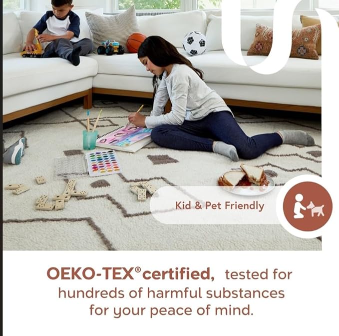 nuLOOM 5' x 8' Cozy Plush Area Rug, Machine Washable, Non-Slip, Soft Fluffy Shag Carpet for Living Room Bedroom Kids Room Nursery Home Decor, Jeni Green