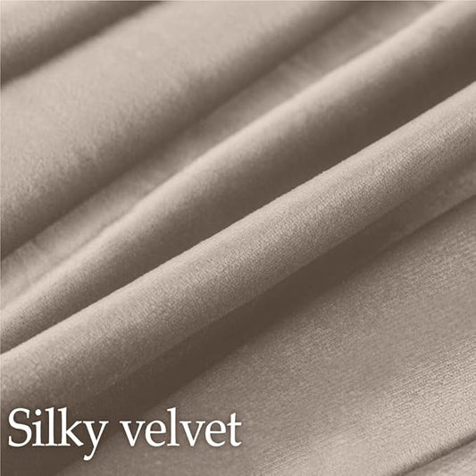 lalaLOOM Velvet Throw Pillow Covers, Set of 2, 24x24 Decorative Square Pillows Home Decor, Soft Accent Cases, Silky Machine Washable Pillowcases for Sofa, Couch, Bedroom, Living Room, Taupe