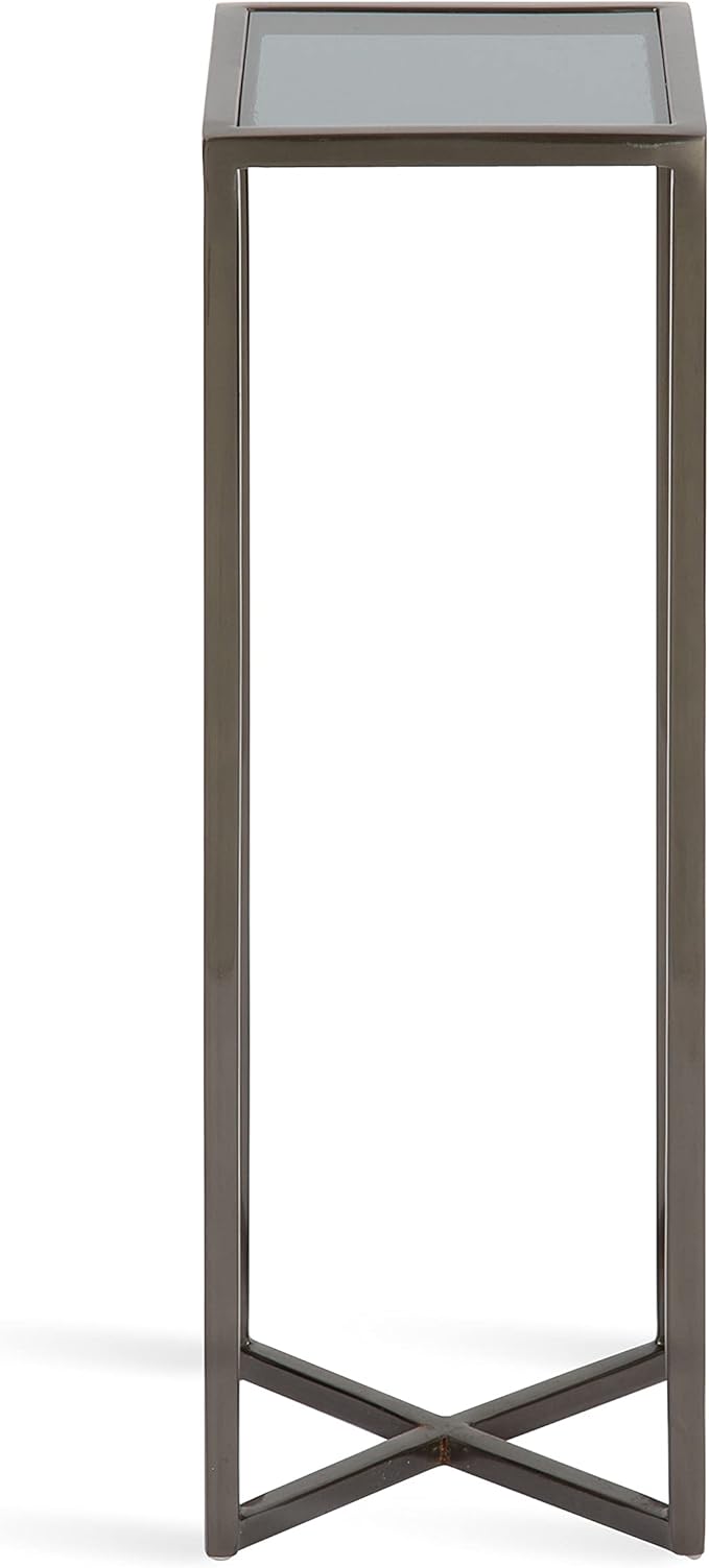 Kate and Laurel Jaspur Modern Drink Table, Gray, Decorative Glam Accent Table for Display and Storage