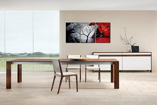 Wieco Art Extra Large The Cloud Tree Modern Gallery Wrapped Giclee Canvas Print Artwork Abstract Landscape 3 panels Pictures on Canvas Wall Art Ready to Hang for Living Room Kitchen Home Decor XL