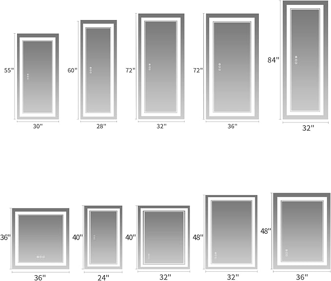 36 x 36 Inch Led Mirror for Bathroom, Backlit and Front Lighted Bathroom Vanity Mirror with Lights, Anti-Fog, 3 Colors Dimmable, Memory, Shatterproof Wall Led Mirror