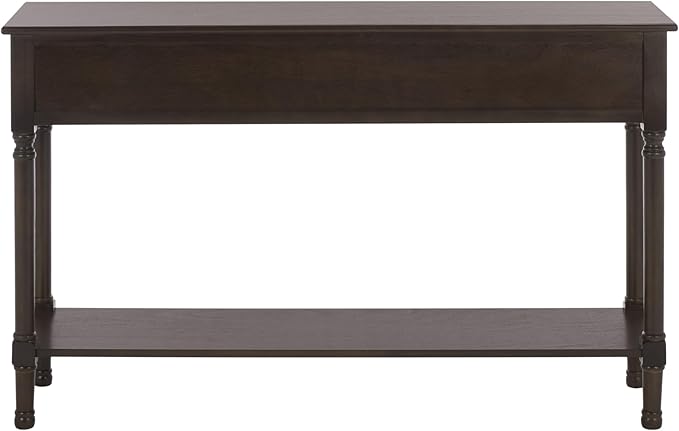SAFAVIEH Home Collection - Peyton Dark Chocolate Console Table with 3 Drawers and 1 Shelf, Farmhouse Accent Entryway Table (CNS5705E)