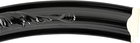 OVALCREST Oval Beveled Wall Mirror for Home Decor - Florence Style - Gloss Black - 32" x 26"