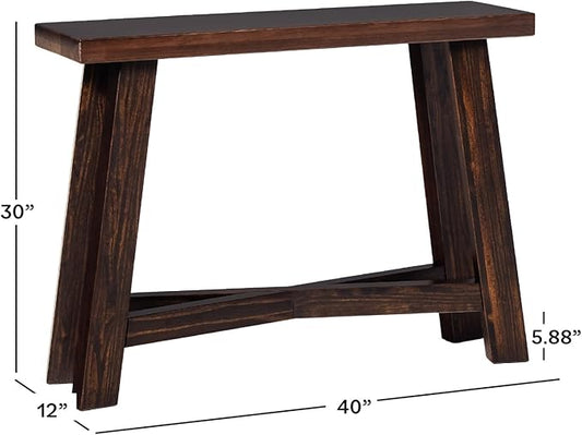 Walker Edison Colt Modern Farmhouse Solid Wood Entry Table, 40 Inch, Espresso