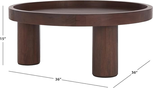 SAFAVIEH Home Collection Meek Brown 3-Leg Round Coffee Table