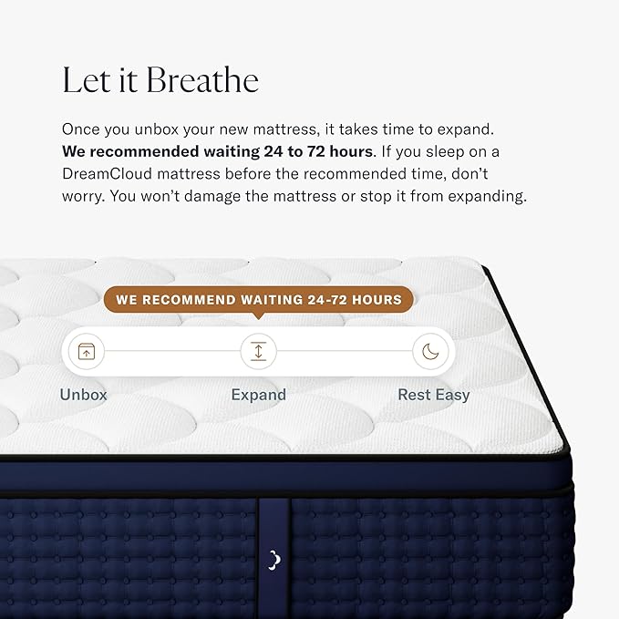 DreamCloud Premier 13" Cal King Mattress - Luxury Gel Memory Foam - 365 Night Trial - Premium Pressure-Relieving Layers - Forever Warranty - CertiPUR-US® Certified