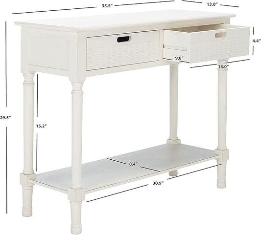 SAFAVIEH Home Collection Landers Distressed White 2-Drawer Console Table CNS5710A