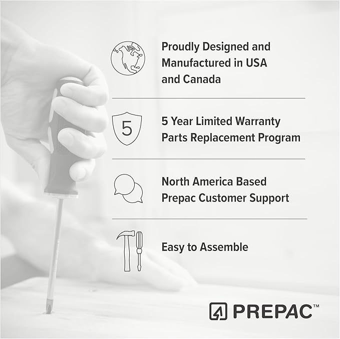 Prepac Elite Plus 24" Wide Storage Accent Cabinet with Panel Doors, White Storage Cabinet, Bathroom Cabinet, Pantry Kitchen with 3 Shelves 16.75" D x 24" W x 65" H