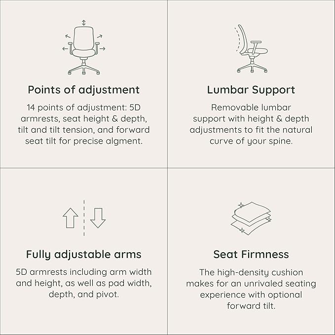 Branch Ergonomic Chair Pro - Mesh Office Chair with 14 Points of Adjustment - Height, Depth & Tilt Adjustable - 5D Armrests - Forward Tilt, Smooth Recline, and Lumbar Support - Black