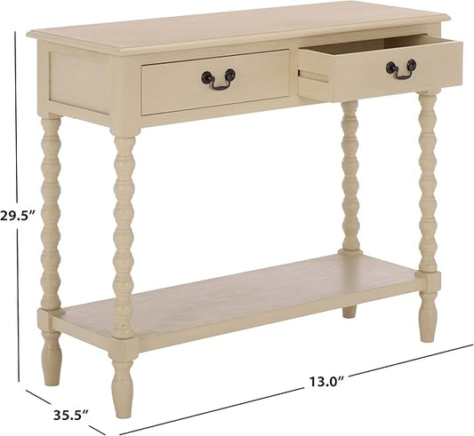 SAFAVIEH Home Collection - Athena Sand Console Table with 2 Drawers and 1 Shelf, Farmhouse Accent Entryway Table (CNS5702E)