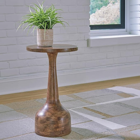 Signature Design by Ashley Joville Casual Turned-Design Accent Table, Light Brown