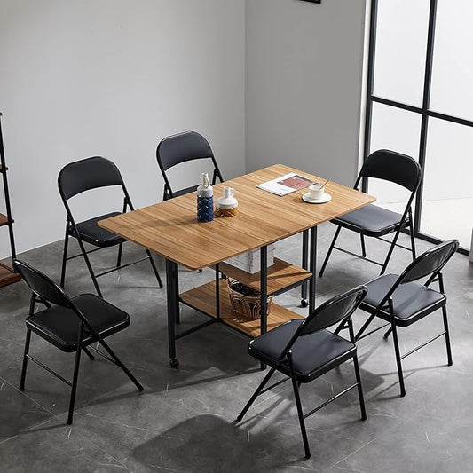 8 Pack Black Folding Chairs with Padded Seats, Portable Stackable Foldable Chairs for Indoor and Outdoor, Commercial Seat with Metal Frame for Events Office Wedding Party, 330lbs Capacity