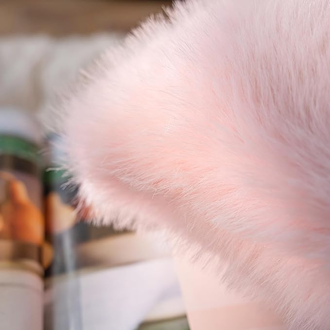 Neelvin Brown Faux Fur Cozy Fluffy Double-Sided Decorative Throw Pillow Covers 12x20 inch Set of 2,Velvet Pillowcase Cushion Case for Sofa Couch