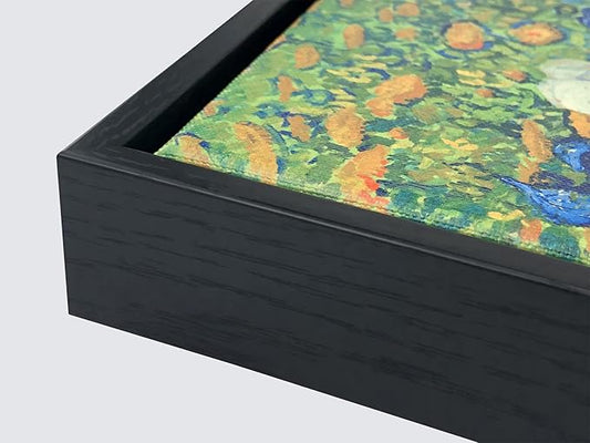 Wieco Art Black Framed Wall Art Irises by Van Gogh Famous Flowers Oil Paintings Reproduction Canvas Prints Modern Canvas Prints Artwork Pictures on Canvas Wall Art for Wall Decor