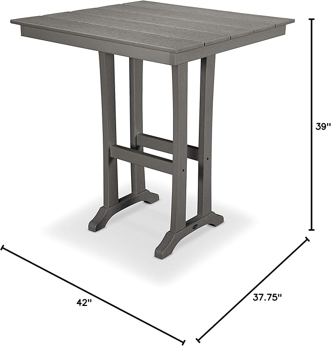 POLYWOOD® Bar Table, Slate Grey