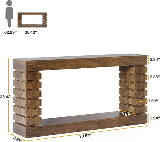 Tribesigns 70.8-Inch Long Console Table, Wood Entryway Table with Storage, Narrow Sofa Table Couch Table for Living Room Entryway Hallway