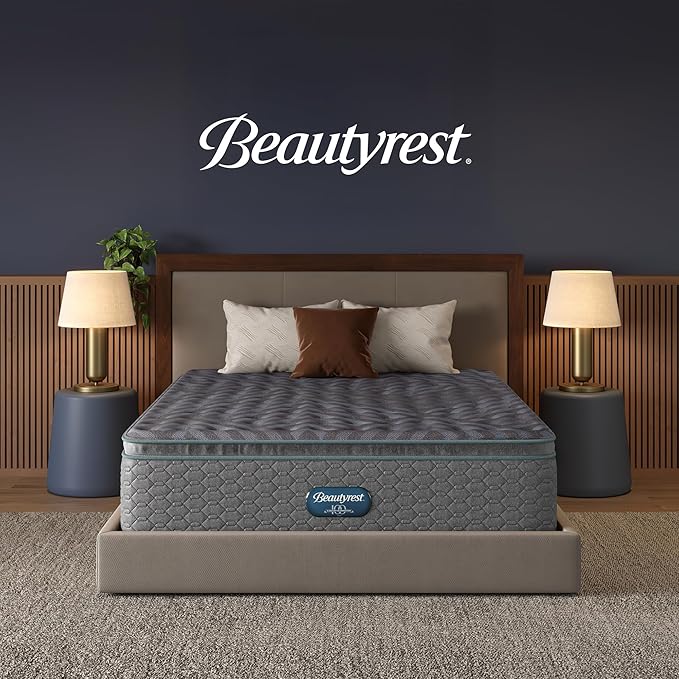 Beautyrest Days End Plush Pillow Top 14.75" Mattress - Full - Cooling Tech, Supportive Durable Pocketed Coils, Pressure Relief, Motion Separation; 100 Night Sleep Trial and 10 Year Warranty
