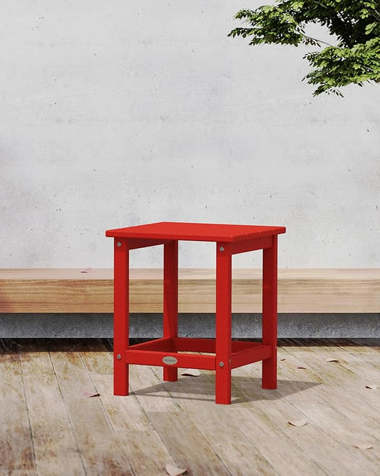 Polywood Long Island 18" Side Table, Sunset Red
