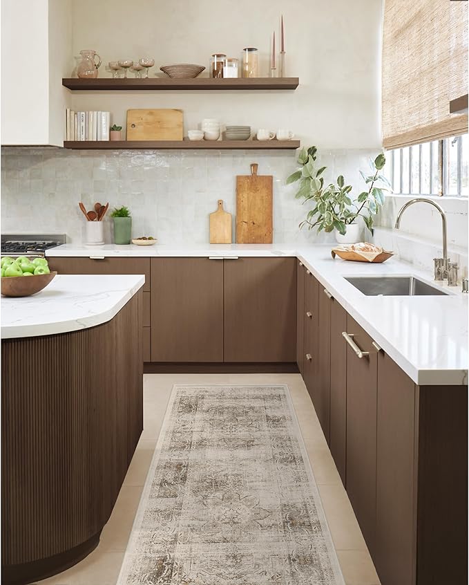 RUGGABLE Washable Vintage Area Rug – Sarrah Hazel 10x14, Stain-Resistant, Non-Slip – Large Machine Washable Rugs for Living Room, Bedroom, Hallway, Entryway & Office–with Standard Pad