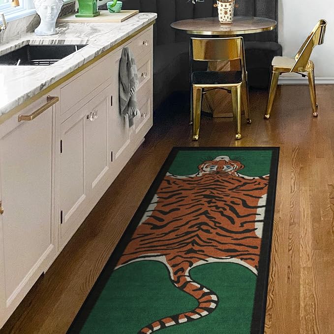 RUGGABLE x Jonathan Adler Washable Modern Area Rug – Tiger Emerald 6x9, Stain-Resistant, Non-Slip – Medium Machine Washable Rugs for Living Room, Bedroom, Hallway, Entryway & Office–with Standard Pad