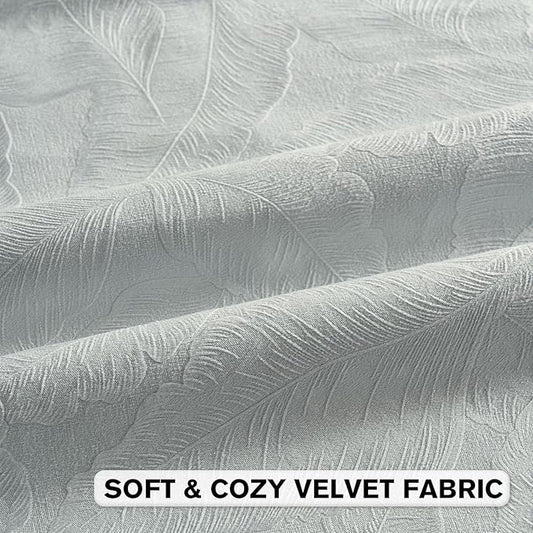 FUTEI Light Blue Velvet Throw Pillow Covers 22x22 Inch Set of 2,Soft Embossed Leaf-Relief Textured Cushion Cases,Natural Home Decor for Couch Living Room