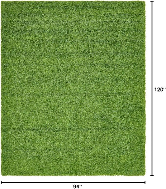 Unique Loom Solid Shag Collection Area Rug (7' 10" x 10' Rectangle, Grass Green)