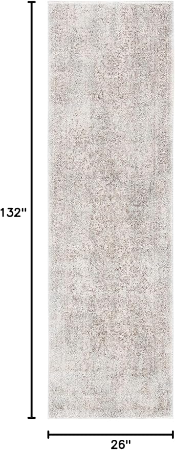 SAFAVIEH Evoke Collection Runner Rug - 2'2" x 11', Ivory & Taupe, Distressed Design, Non-Shedding & Easy to Clean, Ideal for Foyer, Bedroom, Kitchen, Hallway (EVK256E)
