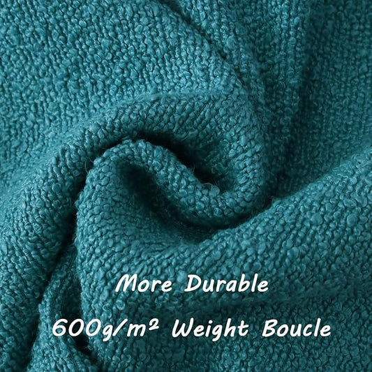 FUTEI Pack of 2 Teal Blue Decorative Throw Pillow Covers 20x20 Inch Soft Cozy Solid Boucle Textured Cushion Case,Modern Home Decor for Couch Bed Living Room