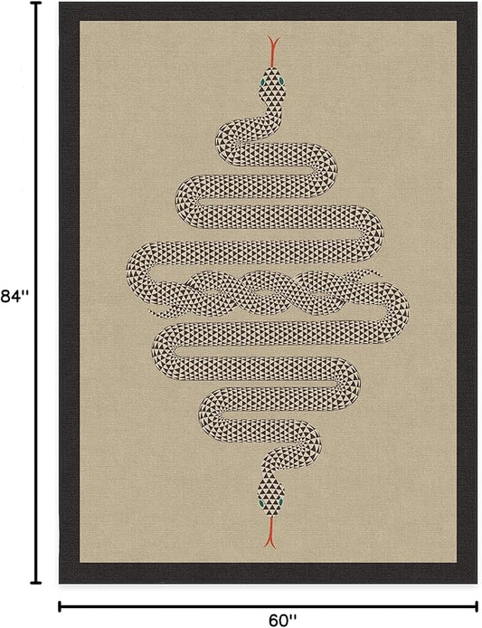 RUGGABLE x Jonathan Adler Washable Modern Area Rug – Venom Neutral 5x7, Stain-Resistant, Non-Slip – Medium Machine Washable Rugs for Living Room, Bedroom, Hallway, Entryway & Office–with Standard Pad