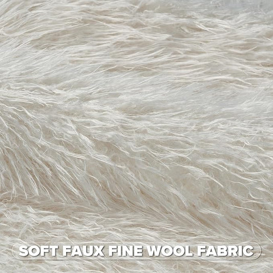 FUTEI Cream White Decorative Throw Pillow Covers 18x18 Inch Set of 2,Soft Cozy Faux Fine Wool Textured Cushion Case,Modern Home Luxury Decor for Couch Bed Living Room