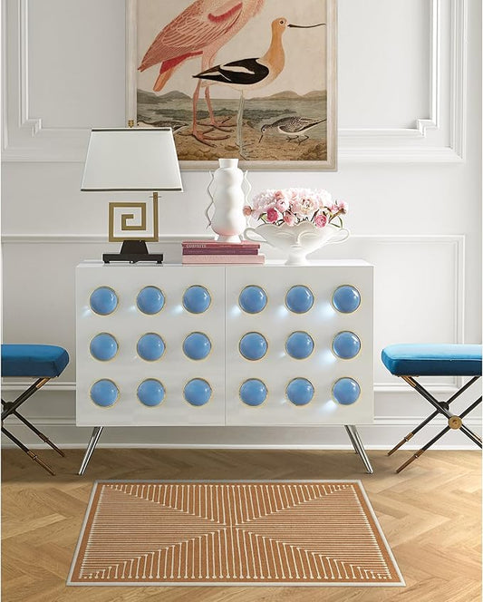 RUGGABLE x Jonathan Adler Machine Washable Modern Area Rug – Inkdrop Copper 2x3, Stain-Resistant, Non-Slip – Small Rugs for Living Room, Bedroom, Hallway, Entryway & Bathroom–with Standard Pad