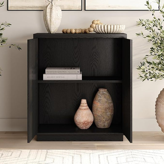 Henn&Hart Alston Accent Cabinet, 28" Wide, Black Grain
