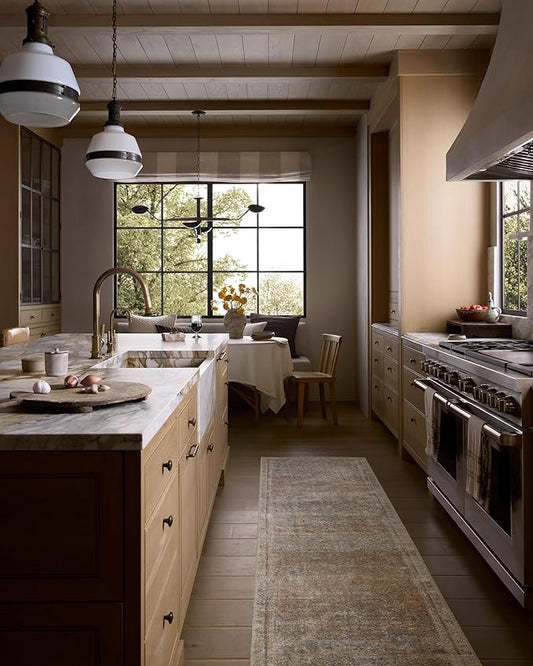 Loloi Amber Lewis Cambria Collection CBR-08 Ocean/Brick 2'-6" x 9'-6" Runner Rug Jute, Neutral, Vintage Style, Antique Tone, Living, Bedroom, Dining, Carpet