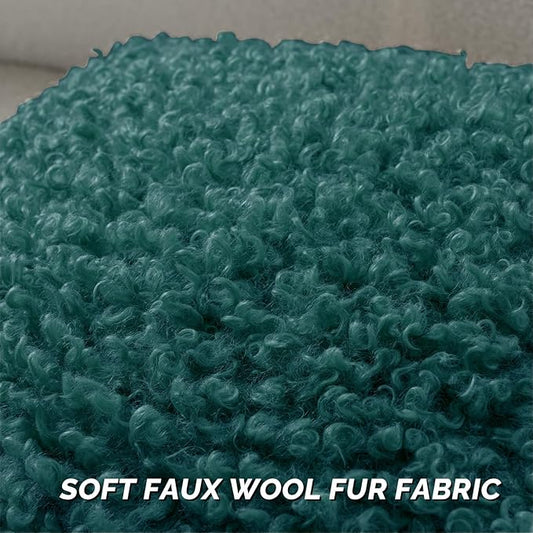 FUTEI Teal Decorative Throw Pillow Covers 24x24 Inch Set of 2,Soft Fluffy Faux Wool Fur Boucle Textured European Cushion Case,Modern Home Decor for Couch Bed Living Room Office