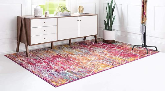 Unique Loom Trellis Frieze Collection Area Rug - Geometric (8' x 11', Multi/ Ivory)