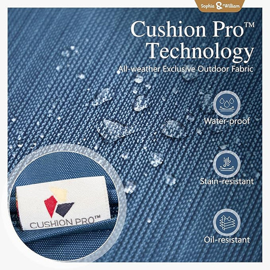 Sophia & William 2 Pieces Patio Furniture Sets Metal Sofa Chairs Patio Cushion Armchairs Swivel Sofa Chairs with Removable Cover for Garden Backyard Poolside Peacock Blue