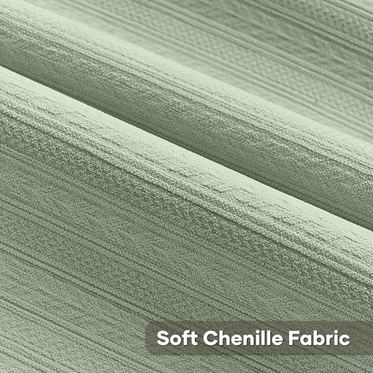 FUTEI Sage Green Decorative Throw Pillow Covers 26x26 Inch Set of 2,Soft Cozy Wheat Ear Striped Patterns Euro Pillow Shams,Modern Home Decor for Couch Bed Living Room