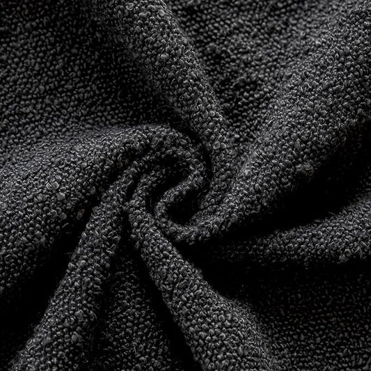 Foindtower Set of 2, Decorative Textured Boucle Throw Pillow Covers Accent Solid Pillow Cases Neutral Soft Cozy Couch Cushion Case for Chair Sofa Bedroom Living Room Home Decor 20 x 20 Inch Black