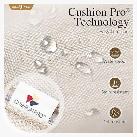 Sophia & William 2 Pieces Patio Furniture Sets Metal Sofa Chairs Patio Cushion Armchairs Swivel Sofa Chairs with Removable Cover for Garden Backyard Poolside Beige