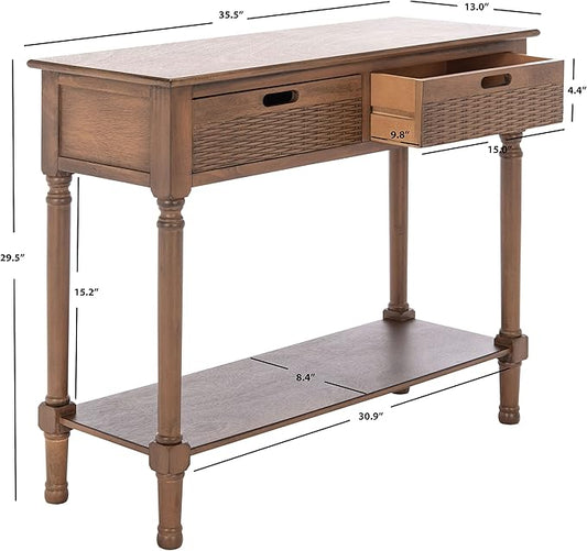 SAFAVIEH Home Collection Landers Brown 2-Drawer Console Table CNS5710C