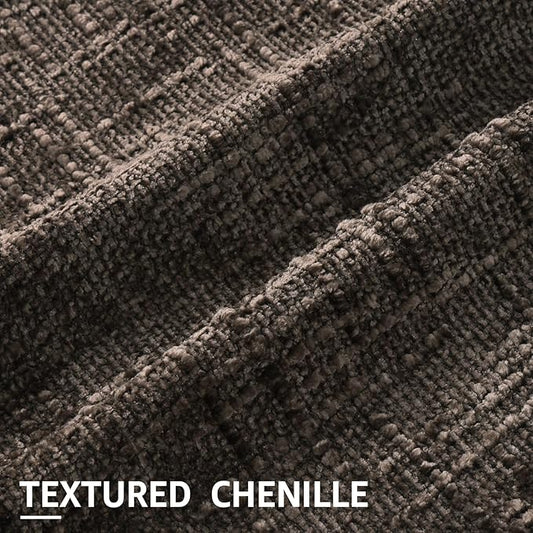 decorUhome Dark Brown Chenille Throw Pillow Covers 20x20 Set of 2 Thick Textured Slubby Couch Pillow Covers Farmhouse Accent Modern Neutral Decorative Pillow Cases for Bed Sofa Living Room