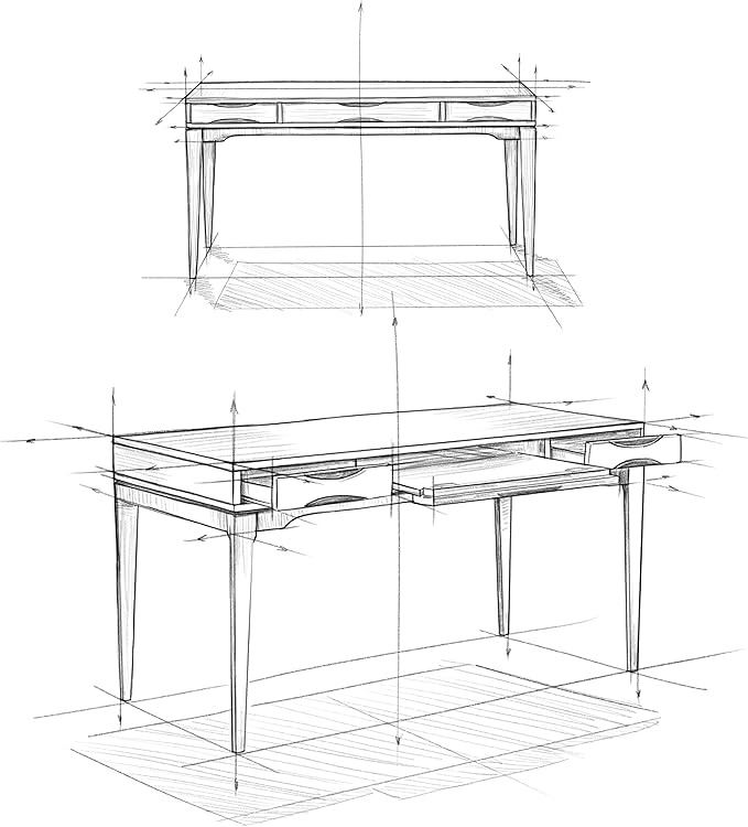 SIMPLIHOME Harper Desk - 60-Inch Wide Solid Hardwood Writing Desk in Light Golden Brown, Mid-Century Modern Home Office Computer Table for Study with 2 Drawers and Flip-Down Keyboard Tray