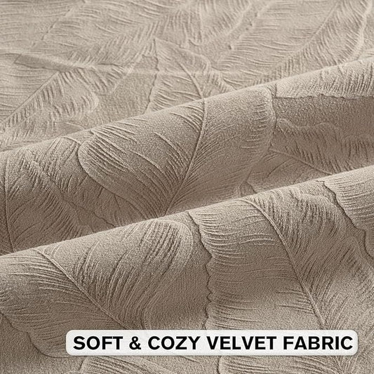FUTEI Oatmeal Velvet Throw Pillow Covers 12x20 Inch Set of 2,Soft Embossed Leaf-Relief Textured Lumbar Pillow Cases,Natural Home Decor for Couch Living Room