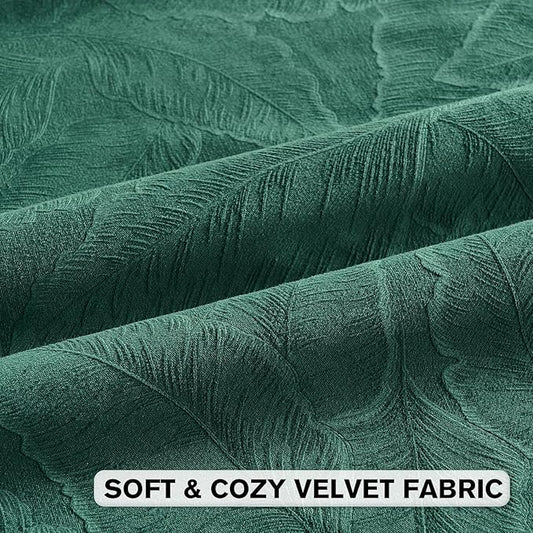 FUTEI Christmas Dark Green Velvet Throw Pillow Covers 16x16 Inch Set of 2,Soft Embossed Leaf-Relief Textured Cushion Cases,Natural Home Decor for Couch Living Room
