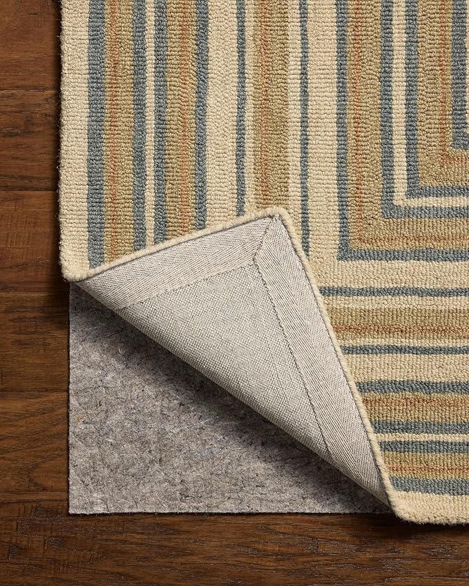Loloi Chris Loves Julia Alfie Collection ALF-05 Natural/Multi 2'-6" x 7'-6" Runner Rug Wool Neutral Living Bedroom Dining Carpet