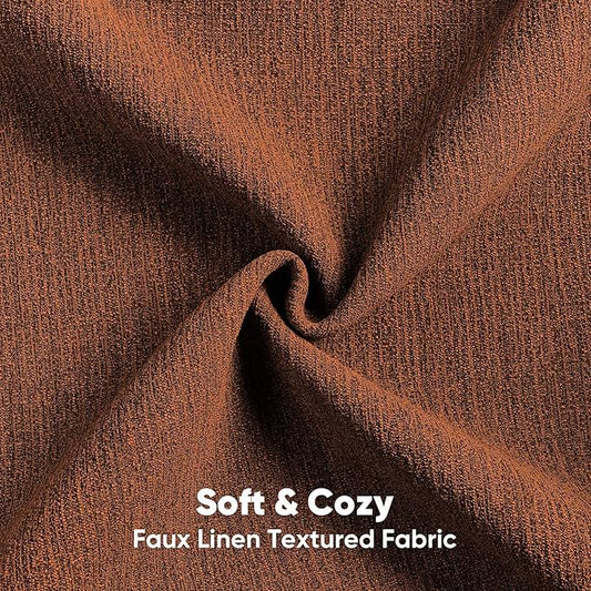 FUTEI Rust Chenille Decorative Throw Pillow Covers 22x22 Inch Set of 2,Soft Cozy Faux Linen Textured Cushion Case,Farmhouse Home Decor for Couch Living Room