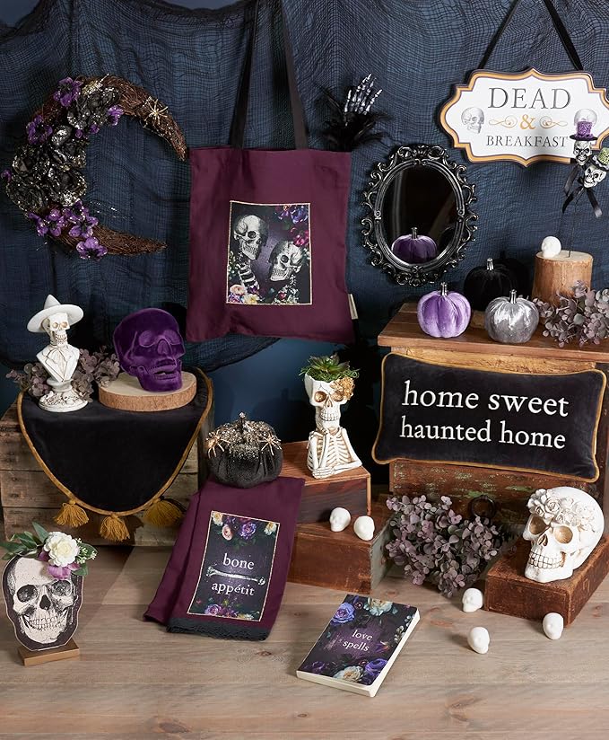 Primitives by Kathy Gentleman Seasonal Decor Skeleton Resin Figurine, Halloween Collection, Bronze Accents, Ideal Home Accent